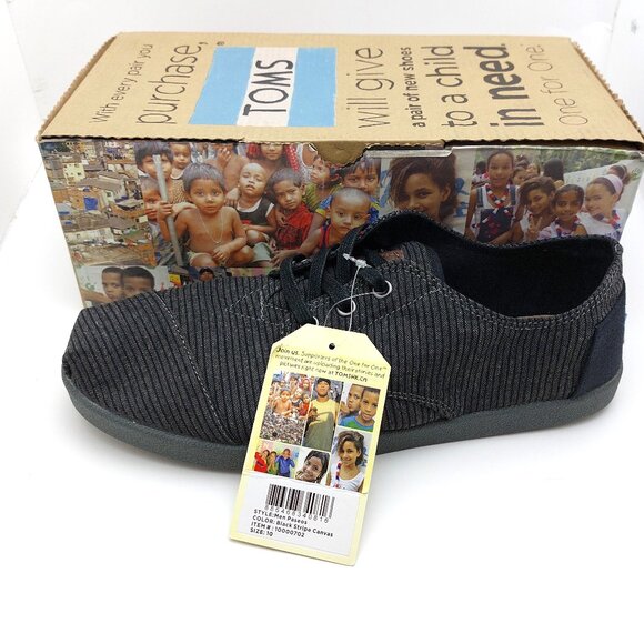 Brand New Men’s Black Toms Canvas Lace Ups - Picture 6 of 6